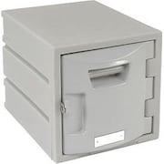 Remcon Plastics Remco Plastics 6-Tier 6 Door Box Plastic Locker, 12"W x 15"D x 12"H, Gray, Assembled 15201212001000